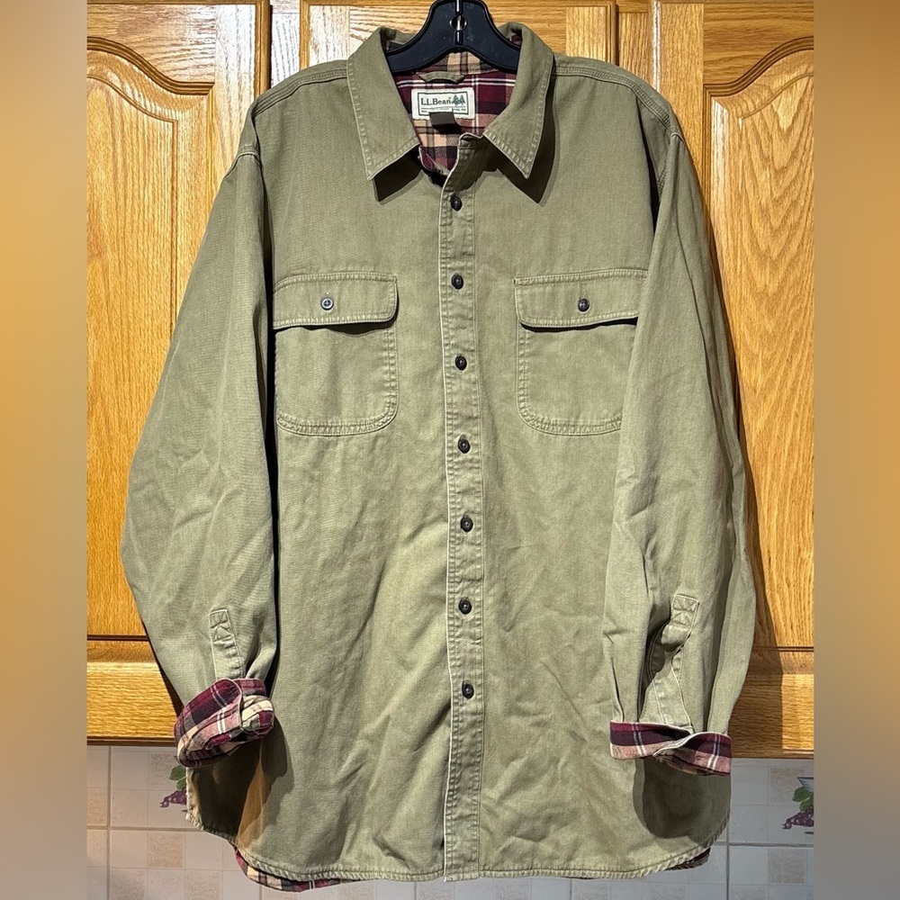 L.L. Bean Olive Green Shirt Jacket